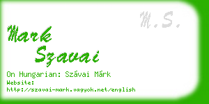 mark szavai business card