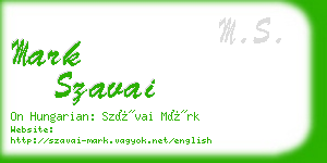 mark szavai business card